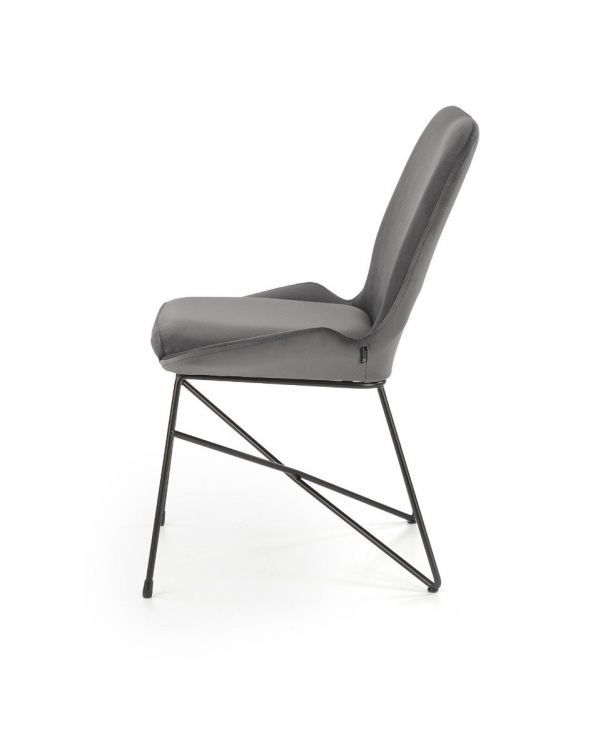 Krzesło Halmar tapicerowane K454 VELVET szare 1 szt