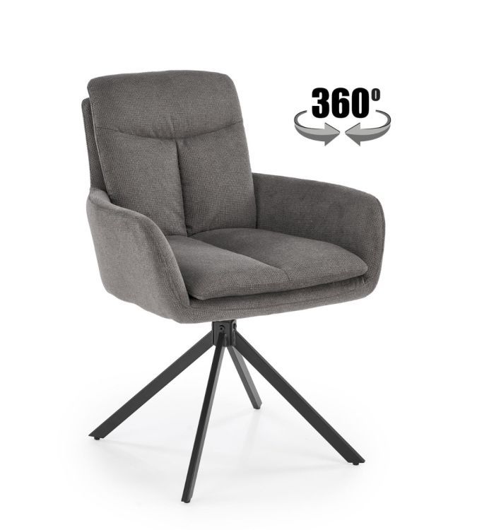 Krzesło Halmar tapicerowane K536 szare obracane 1 szt