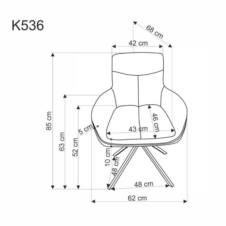 Krzesło Halmar tapicerowane K536 szare obracane 1 szt