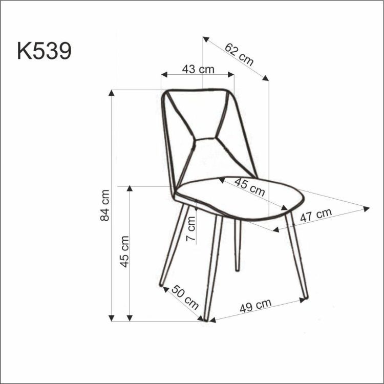 Krzesło Halmar tapicerowane K539 VELVET szare 1 szt