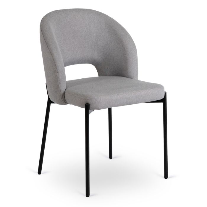 Krzesło Mebel Elite BROS Glamour Czarne Nogi Do Jadalni Salonu Toaletki Szare 1 szt