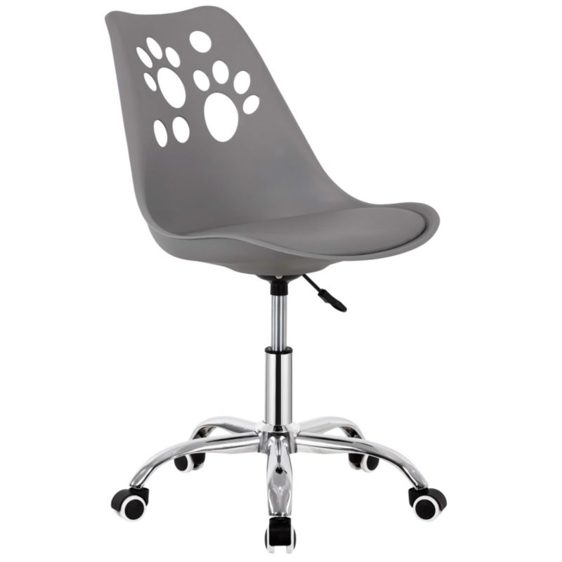 Krzesło obrotowe biurowe Springos ergonomiczny fotel na kółkach dla dzieci szary 1 szt.