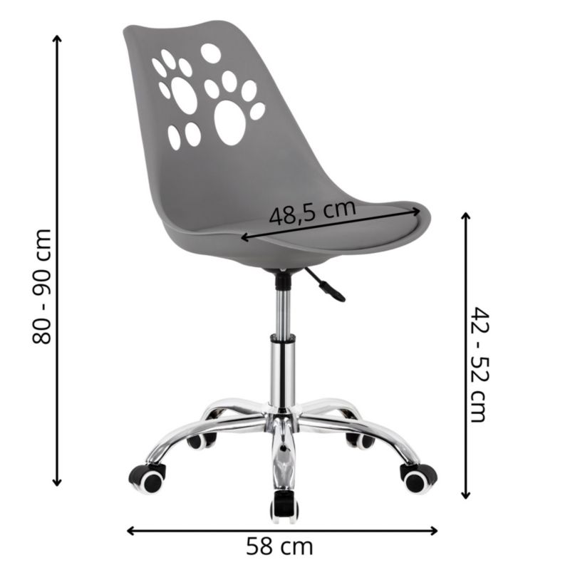 Krzesło obrotowe biurowe Springos ergonomiczny fotel na kółkach dla dzieci szary 1 szt.