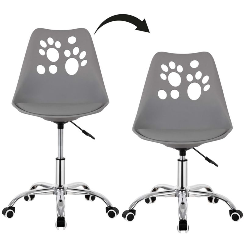 Krzesło obrotowe biurowe Springos ergonomiczny fotel na kółkach dla dzieci szary 1 szt.
