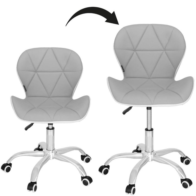 Krzesło obrotowe biurowe Springos ergonomiczny fotel na kółkach do komputera szaro-biały 1 szt.