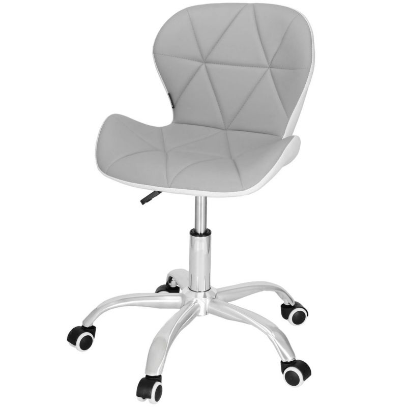 Krzesło obrotowe biurowe Springos ergonomiczny fotel na kółkach do komputera szaro-biały 1 szt.