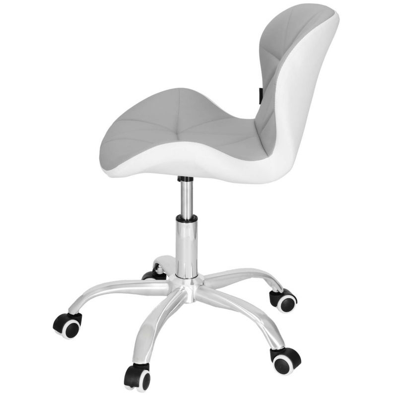 Krzesło obrotowe biurowe Springos ergonomiczny fotel na kółkach do komputera szaro-biały 1 szt.