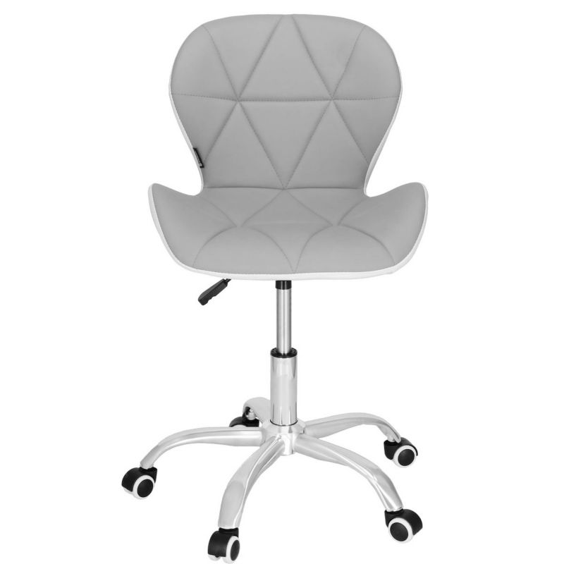 Krzesło obrotowe biurowe Springos ergonomiczny fotel na kółkach do komputera szaro-biały 1 szt.