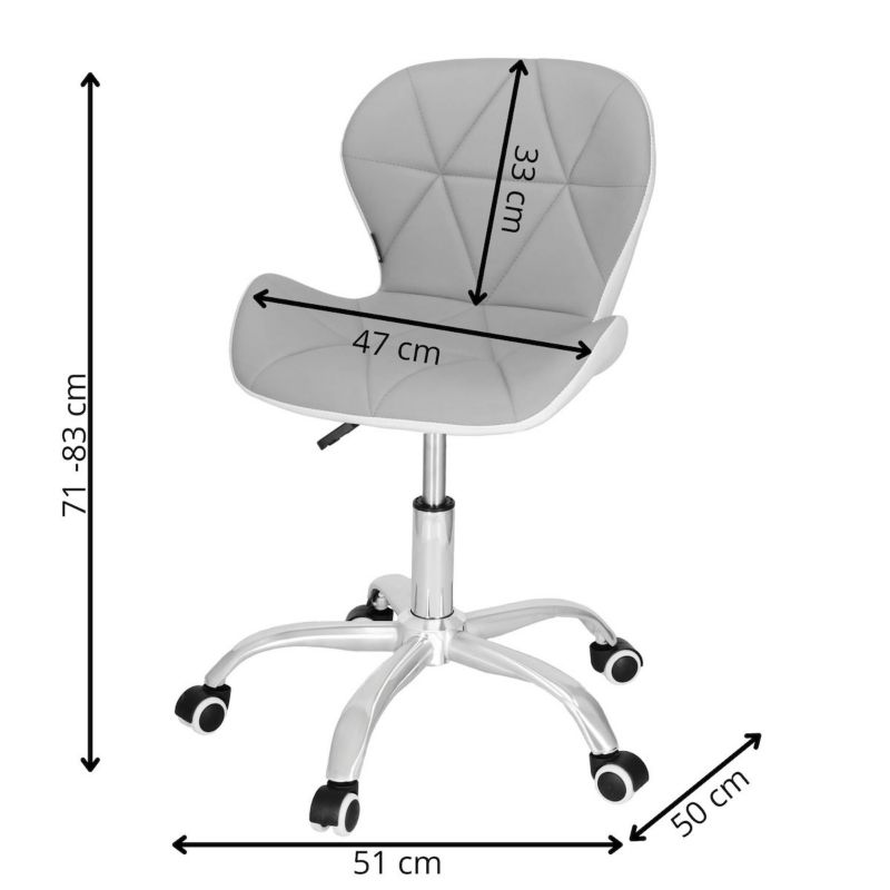 Krzesło obrotowe biurowe Springos ergonomiczny fotel na kółkach do komputera szaro-biały 1 szt.