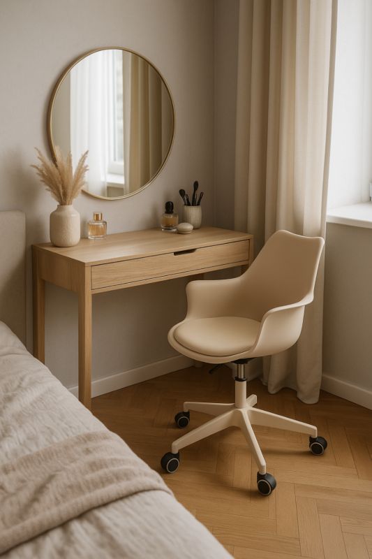 Krzesło obrotowe profilowane JUMI ergonomiczne wygodne INEZ beżowe 1 szt.