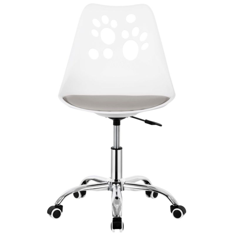 Krzesło obrotowe Springos ergonomiczny fotel na kółkach dla dzieci, ucznia biało-szare 1 szt.