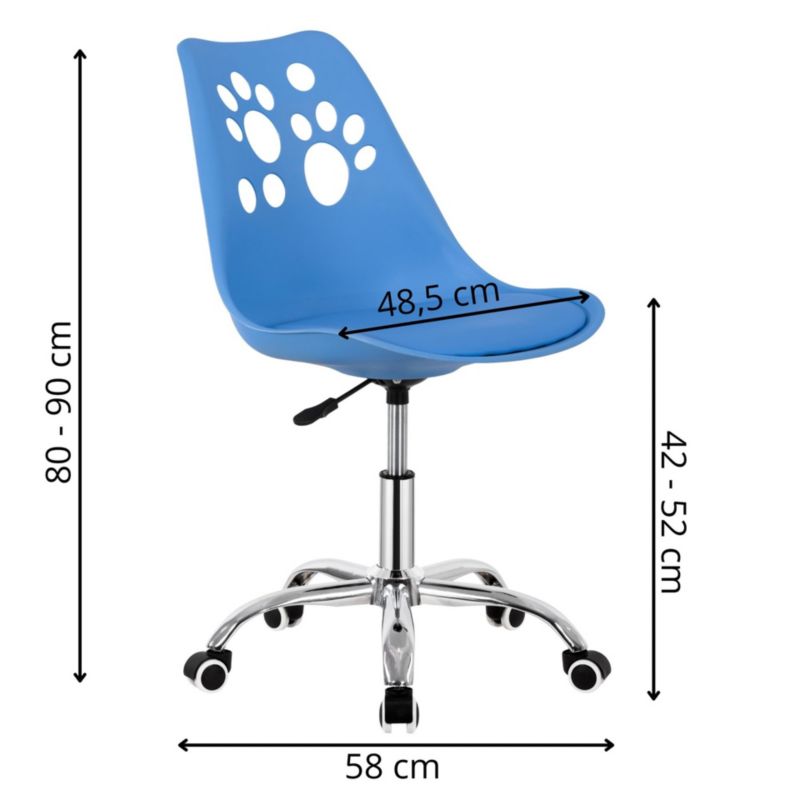Krzesło obrotowe Springos ergonomiczny fotel na kółkach dla dzieci, ucznia niebieskie 1 szt.