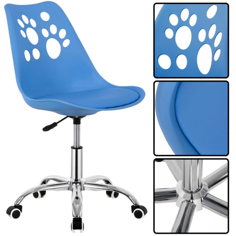 Krzesło obrotowe Springos ergonomiczny fotel na kółkach dla dzieci, ucznia niebieskie 1 szt.