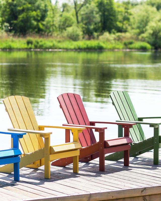 Krzesło ogrodowe Adirondack Czerwony 1 szt.
