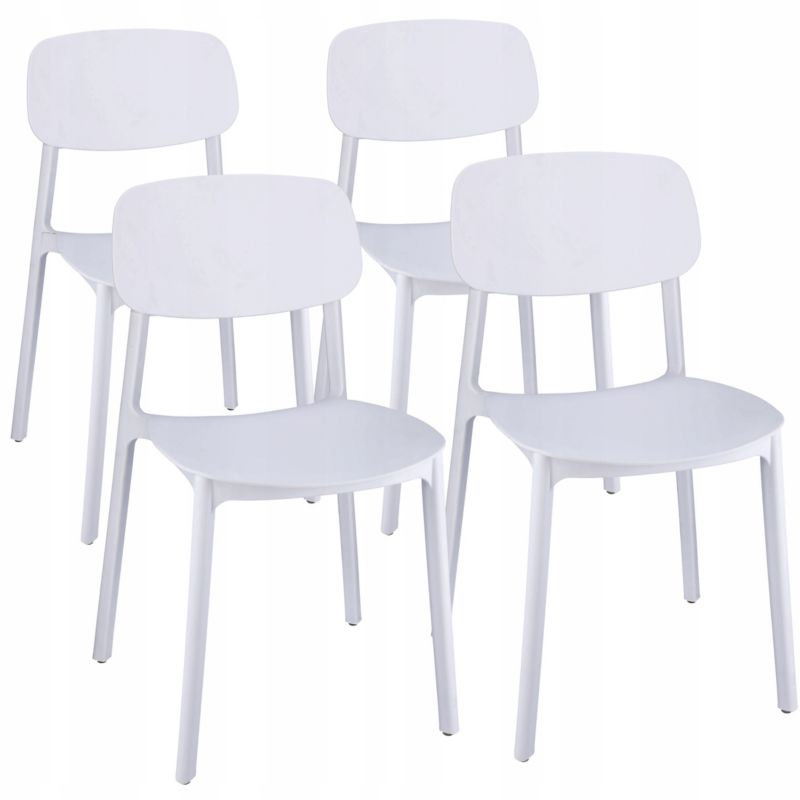 Krzesło ogrodowe JUMI plastikowe 79x40 cm białe do ogrodu na balkon taras 4 szt.