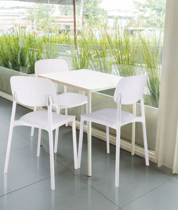 Krzesło ogrodowe JUMI plastikowe 79x40 cm białe do ogrodu na balkon taras 4 szt.