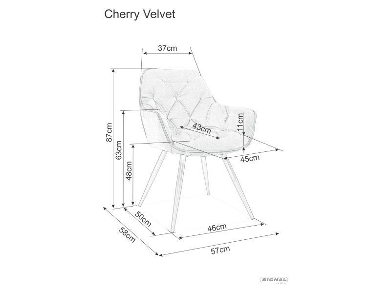 Krzesło Signal CHERRY VELVET zielone 1 szt
