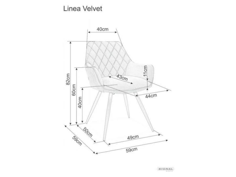 Krzesło Signal LINEA VELVET beżowe 1 szt