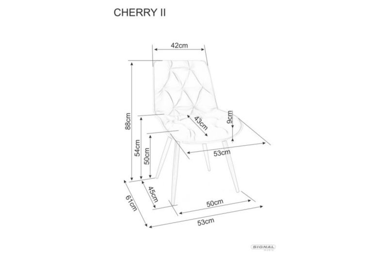 Krzesło Signal tapicerowane CHERRY II VELVET curry 1 szt