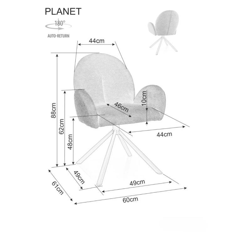 Krzesło Signal tapicerowane PLANET RAVEN ciemnoszare obracane 1 szt