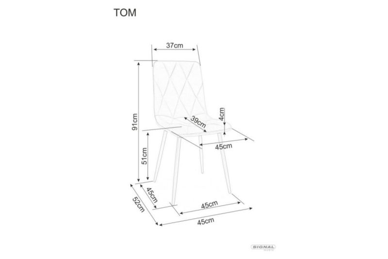 Krzesło Signal tapicerowane TOM VELVET ciemnobeżowe 1 szt