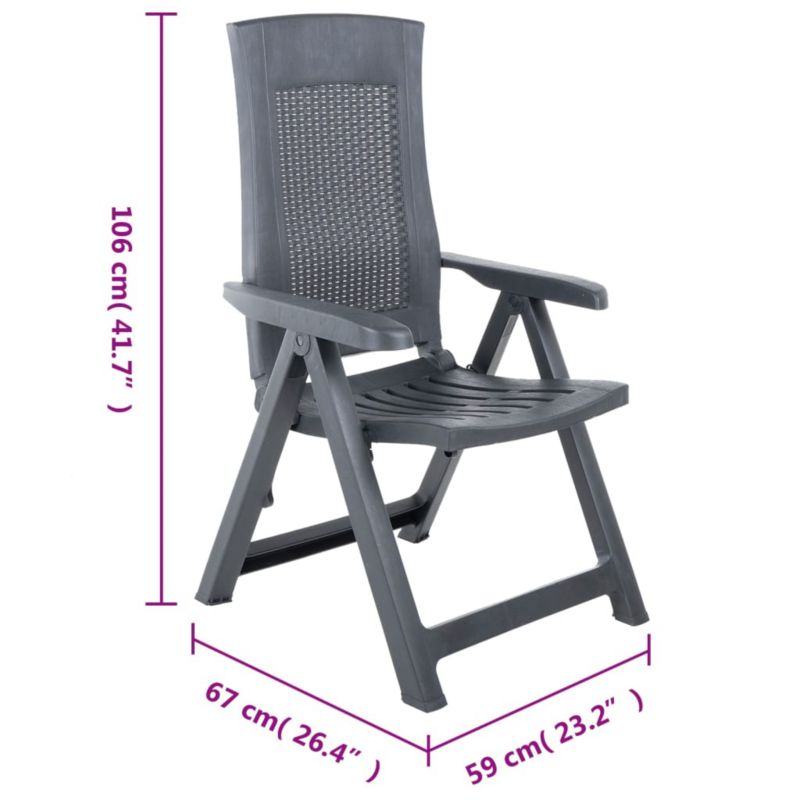 Krzesło składane z funkcją odchylania vidaxl 59 x 67 x 106 cm 1 szt