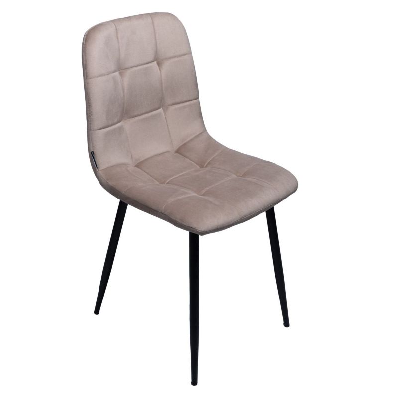 Bauerkraft sametová čalouněná židle do obývacího pokoje, jídelny, sametová loft béžová, 1 ks.