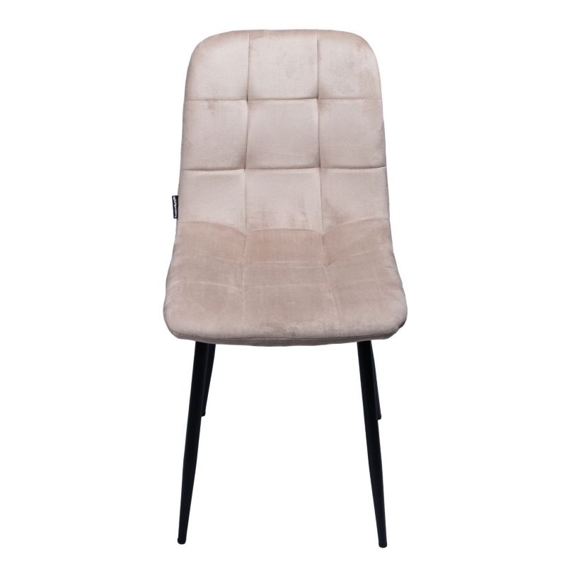 Bauerkraft sametová čalouněná židle do obývacího pokoje, jídelny, sametová loft béžová, 1 ks.