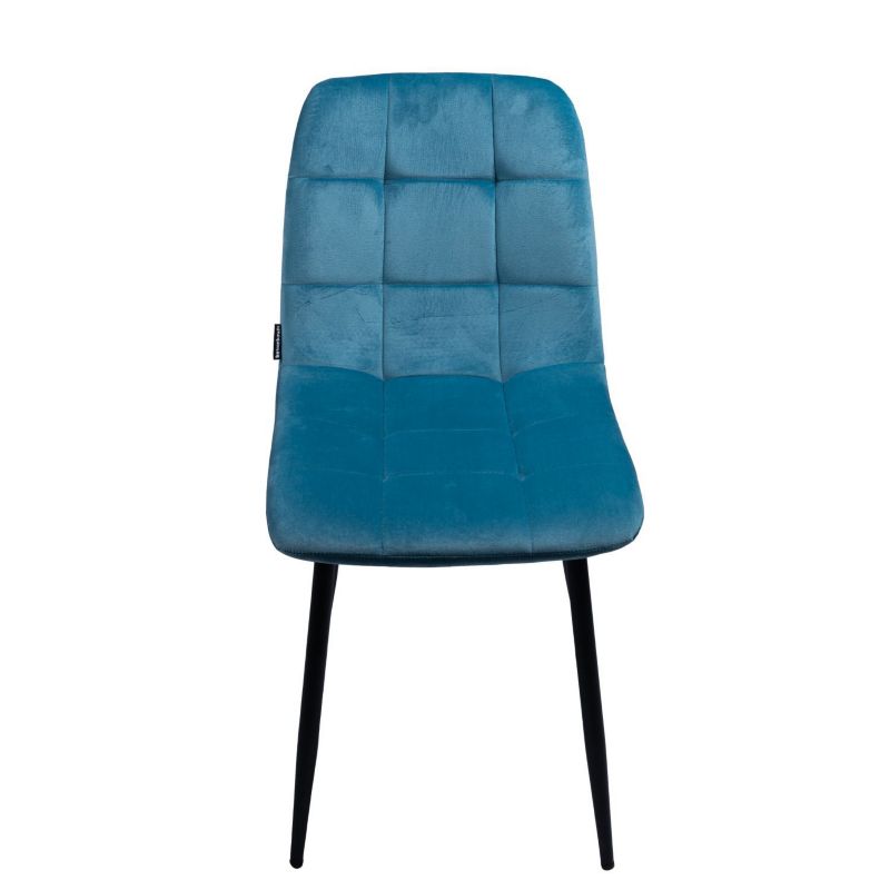 Bauerkraft sametová čalouněná židle do obývacího pokoje, jídelny, sametová loft modrá, 1 ks.