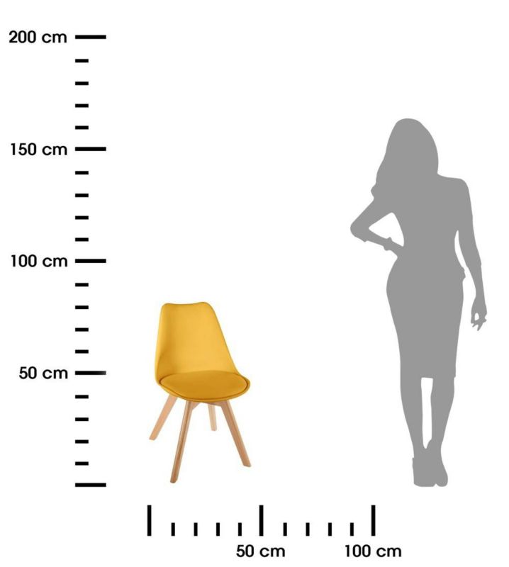 Krzesło tapicerowane Baya Atmosphera żółte 81 cm 1 szt.