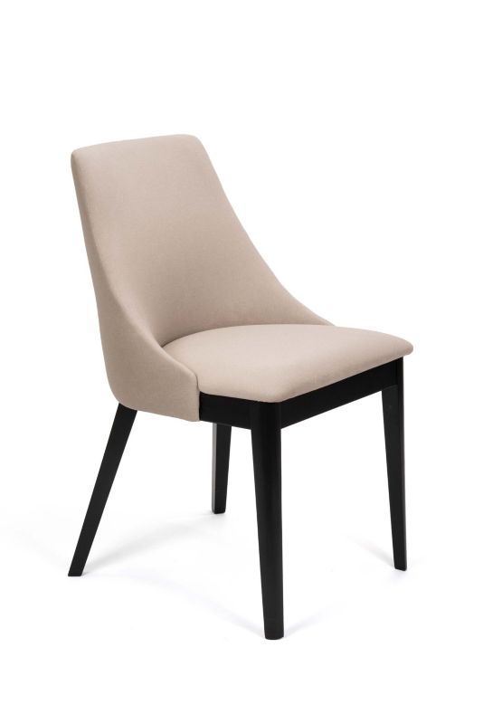 Chairline CARI 1 čalouněná židle, béžová látka, Portland Taupe, černé nohy, 1 ks.