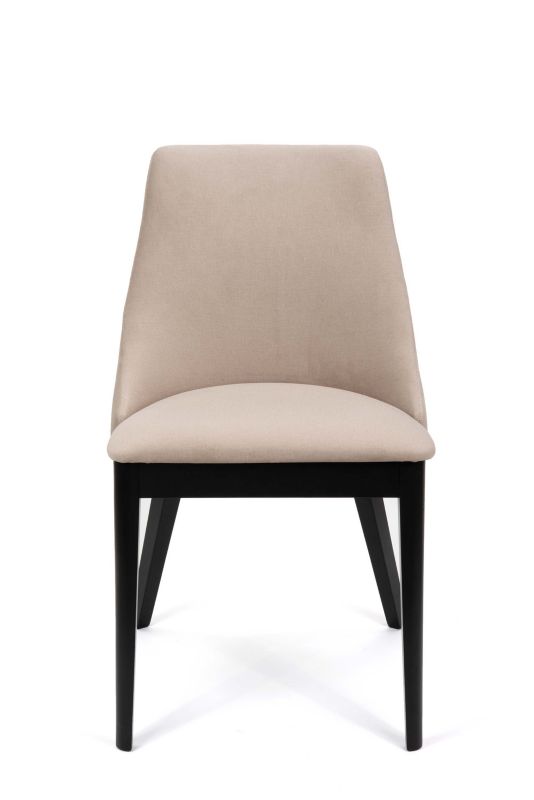Chairline CARI 1 čalouněná židle, béžová látka, Portland Taupe, černé nohy, 1 ks.