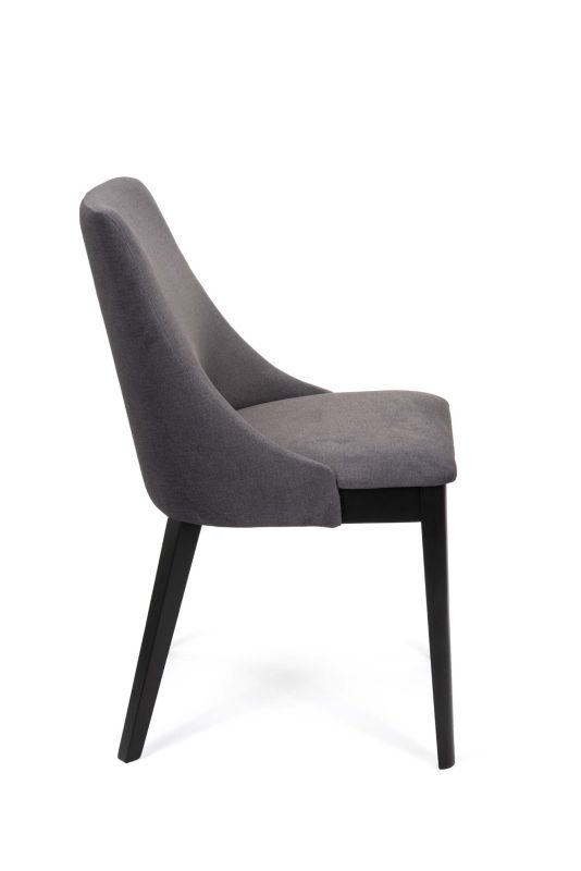Chairline CARO 1 čalouněná židle, grafit, látka Portland Black, černé nohy, 1 ks.