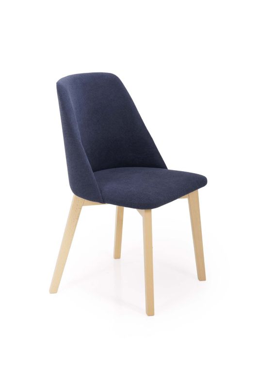 Chairline COLIN 1 čalouněná židle, tmavě modré nohy z dubu artisan, 1 ks.