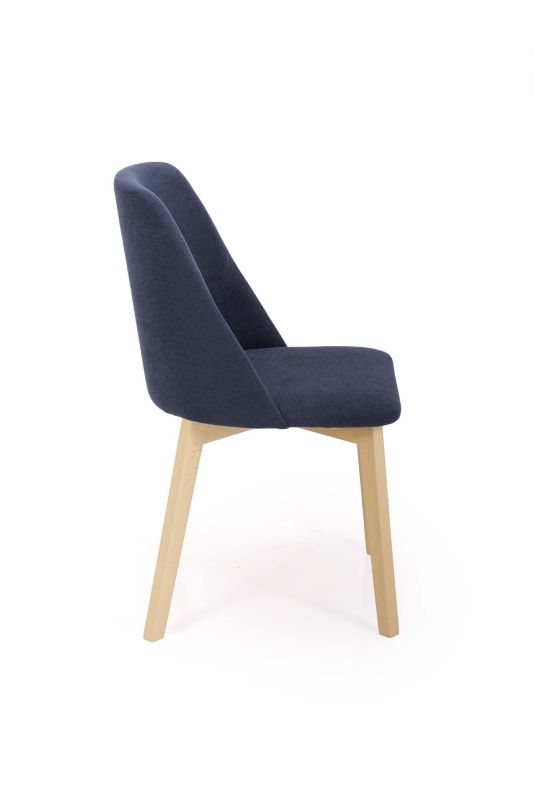 Chairline COLIN 1 čalouněná židle, tmavě modré nohy z dubu artisan, 1 ks.