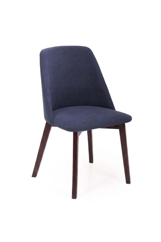Chairline COLIN 1 čalouněná židle, nohy ořech tmavě modrá, 1 ks.