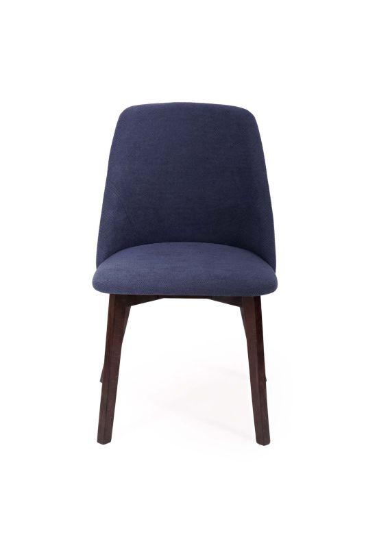 Chairline COLIN 1 čalouněná židle, nohy ořech tmavě modrá, 1 ks.