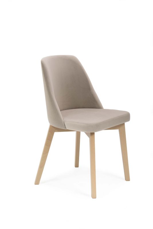 Chairline FLAVIO 1 čalouněná židle, béžová látka Dream 01, nohy řemeslný dub, 1 ks.