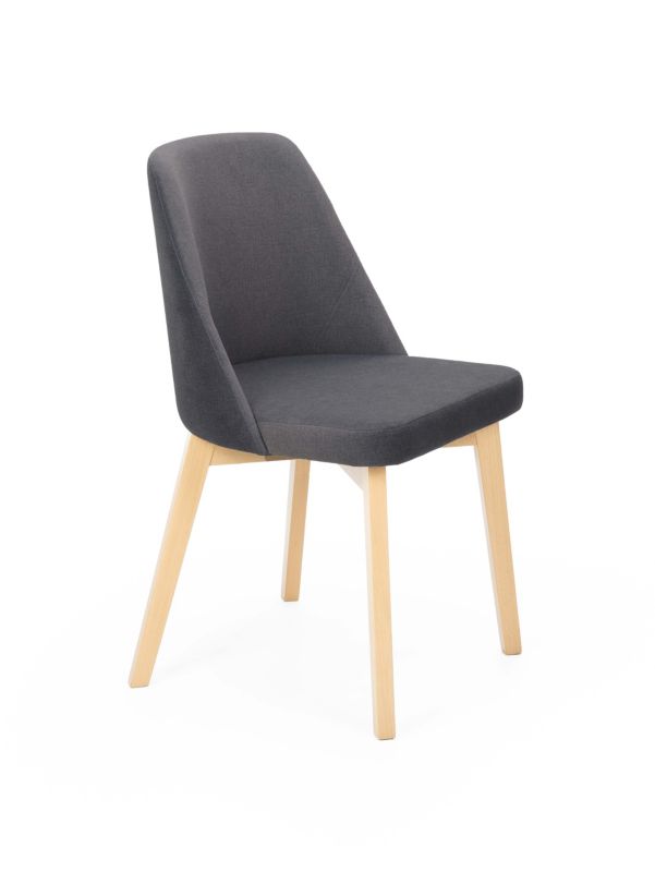 Chairline FLAVIO 1 čalouněná židle, grafit, látka Portland Black, nohy dub sonoma, 1 ks.