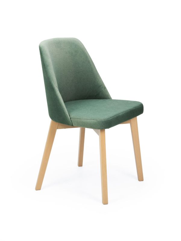 Chairline FLAVIO 1 čalouněná židle, zelená, látka Portland Moss, nohy dub sonoma, 1 ks.