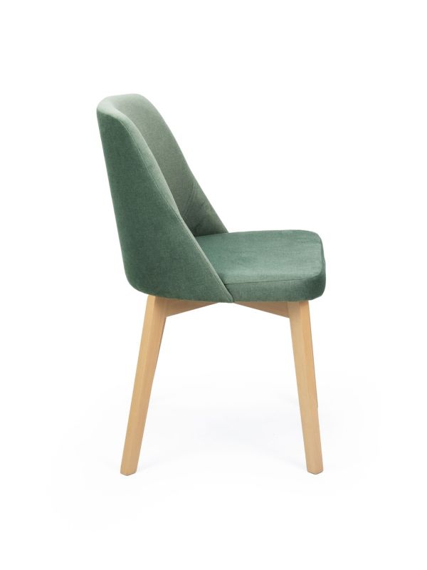 Chairline FLAVIO 1 čalouněná židle, zelená, látka Portland Moss, nohy dub sonoma, 1 ks.