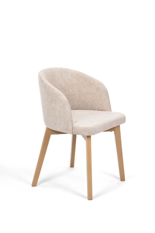 Chairline FLAVIO 2 čalouněná židle, béžová, látka Serta 02, nohy dub sonoma, 1 ks.
