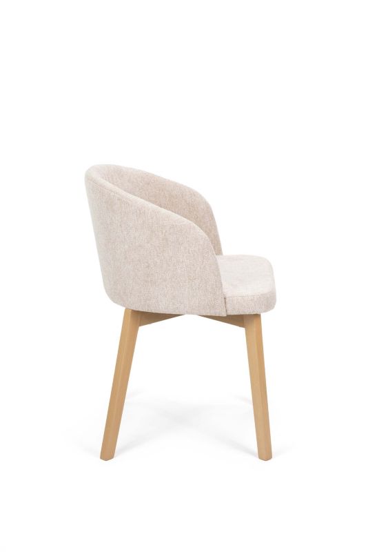 Chairline FLAVIO 2 čalouněná židle, béžová, látka Serta 02, nohy dub sonoma, 1 ks.