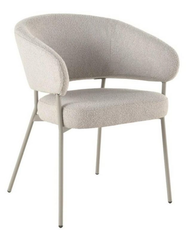 Krzesło tapicerowane ELARA HowHomely boucle cappuccino 60x62x81 cm 1 szt.