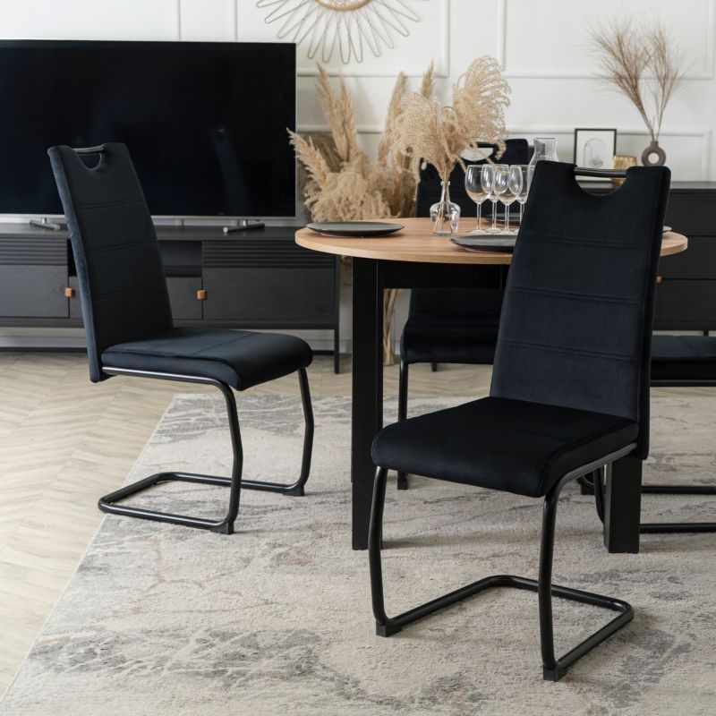 Lopez Black Furniture Elite Čalouněná židle na lyžinách do obývacího pokoje Jídelna 1 ks.