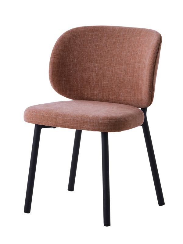 Krzesło tapicerowane Naws UNIQUE FURNITURE A/S różowe nowoczesne do jadalni i salonu na czarnych nogach 1 szt.
