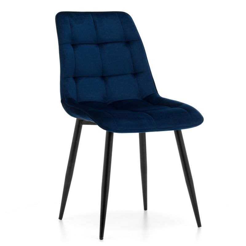 Krzesło tapicerowane New Home CHIC granatowe welurowe bluvel 1 szt.