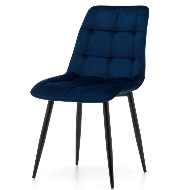 Krzesło tapicerowane New Home CHIC granatowe welurowe bluvel 1 szt.