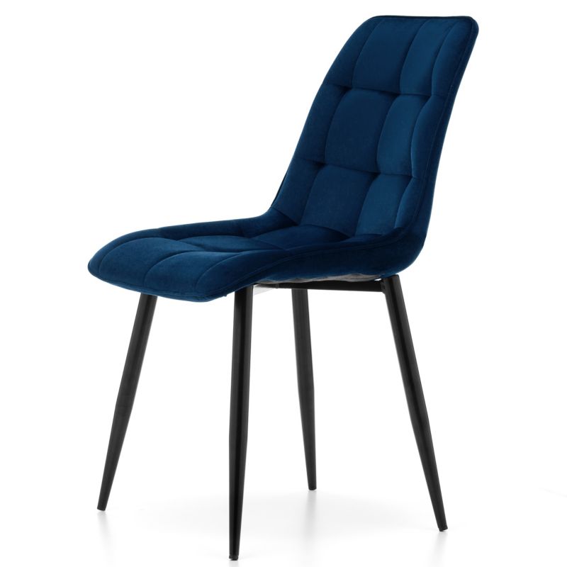 Krzesło tapicerowane New Home CHIC granatowe welurowe bluvel 1 szt.