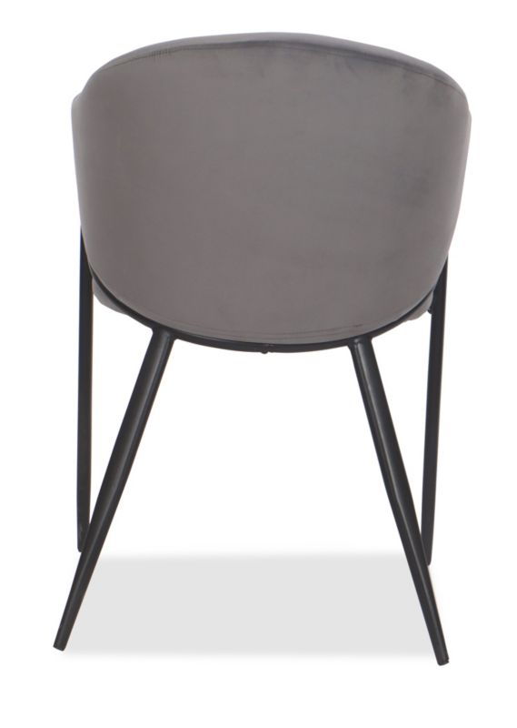 Krzesło tapicerowane New Home GLAMOUR szare welurowe z podłokietnikami 1 szt.